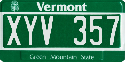 VT license plate XYV357