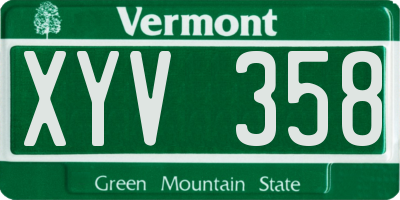 VT license plate XYV358
