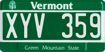 VT license plate XYV359