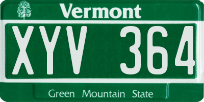 VT license plate XYV364