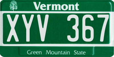 VT license plate XYV367