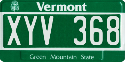 VT license plate XYV368