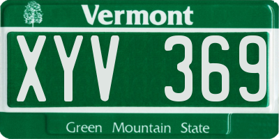 VT license plate XYV369