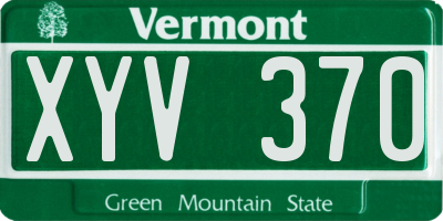 VT license plate XYV370