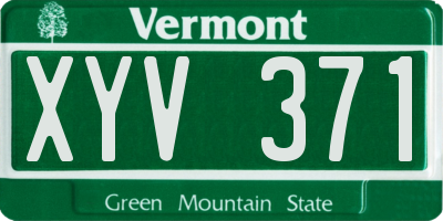 VT license plate XYV371