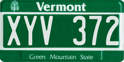 VT license plate XYV372