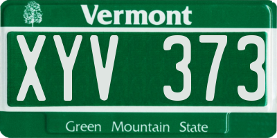 VT license plate XYV373