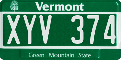 VT license plate XYV374