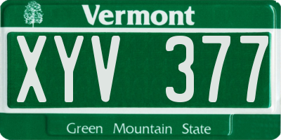 VT license plate XYV377