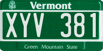 VT license plate XYV381