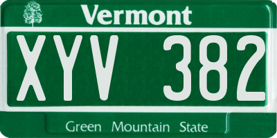 VT license plate XYV382