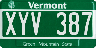 VT license plate XYV387