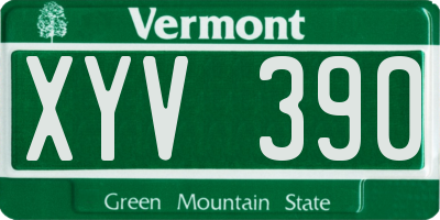 VT license plate XYV390