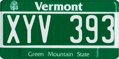 VT license plate XYV393