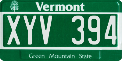 VT license plate XYV394