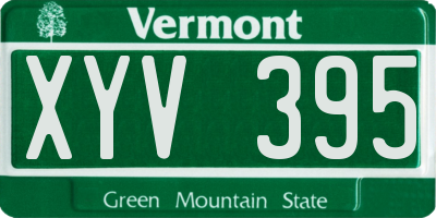 VT license plate XYV395