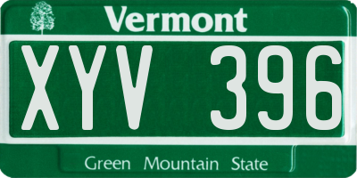 VT license plate XYV396