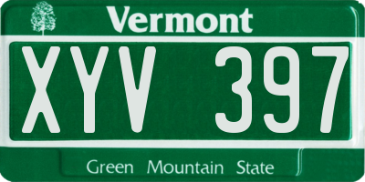 VT license plate XYV397