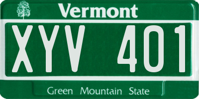 VT license plate XYV401