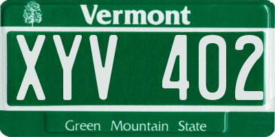 VT license plate XYV402