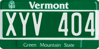 VT license plate XYV404