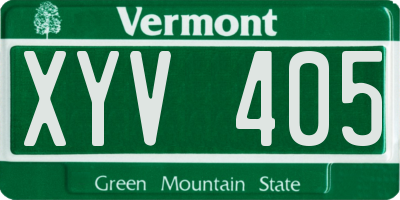 VT license plate XYV405