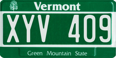 VT license plate XYV409