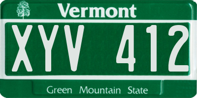 VT license plate XYV412