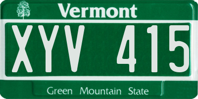 VT license plate XYV415