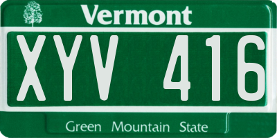 VT license plate XYV416