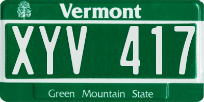 VT license plate XYV417