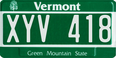 VT license plate XYV418