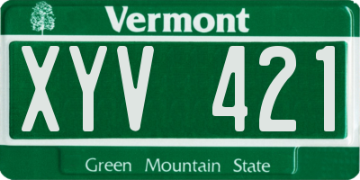 VT license plate XYV421