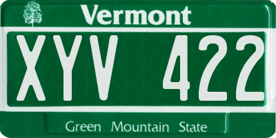 VT license plate XYV422