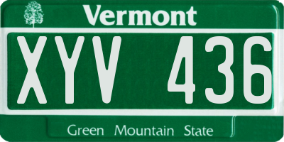 VT license plate XYV436