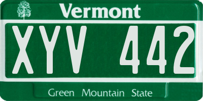 VT license plate XYV442
