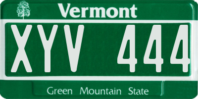 VT license plate XYV444
