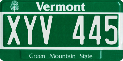 VT license plate XYV445