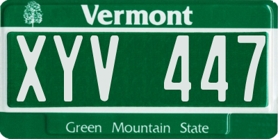 VT license plate XYV447