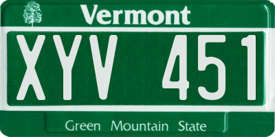 VT license plate XYV451