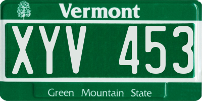 VT license plate XYV453