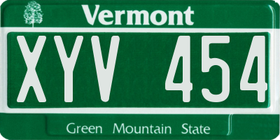 VT license plate XYV454