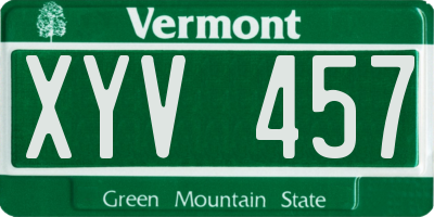 VT license plate XYV457