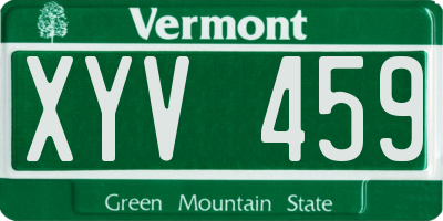 VT license plate XYV459
