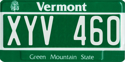 VT license plate XYV460