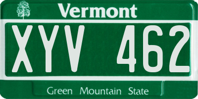 VT license plate XYV462
