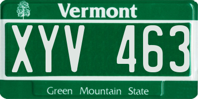 VT license plate XYV463