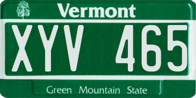 VT license plate XYV465