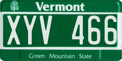 VT license plate XYV466