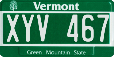 VT license plate XYV467